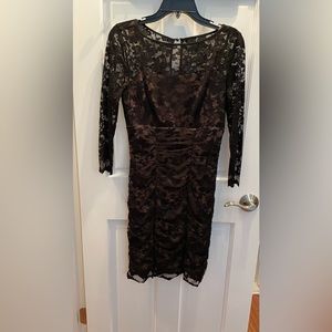 Black Eliza J Lace Dress with Nude Underlying